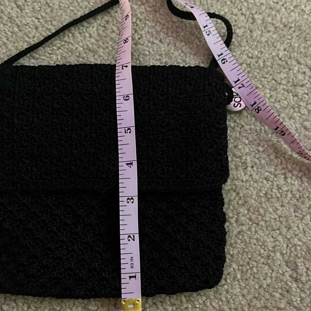 “The Sak- Knit Black Crossbody Bag”